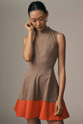 Load image into Gallery viewer, Maeve Faux Leather Mock-Neck Mini Dress
