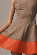 Load image into Gallery viewer, Maeve Faux Leather Mock-Neck Mini Dress
