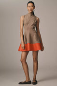 Load image into Gallery viewer, Maeve Faux Leather Mock-Neck Mini Dress
