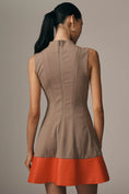 Load image into Gallery viewer, Maeve Faux Leather Mock-Neck Mini Dress
