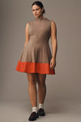 Load image into Gallery viewer, Maeve Faux Leather Mock-Neck Mini Dress
