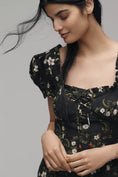 Load image into Gallery viewer, Maeve Linen Blend Puff-Sleeve Sweetheart Midi Dress
