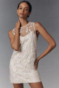 Load image into Gallery viewer, Flat White Sheer Embroidered Mini Dress

