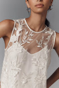Load image into Gallery viewer, Flat White Sheer Embroidered Mini Dress
