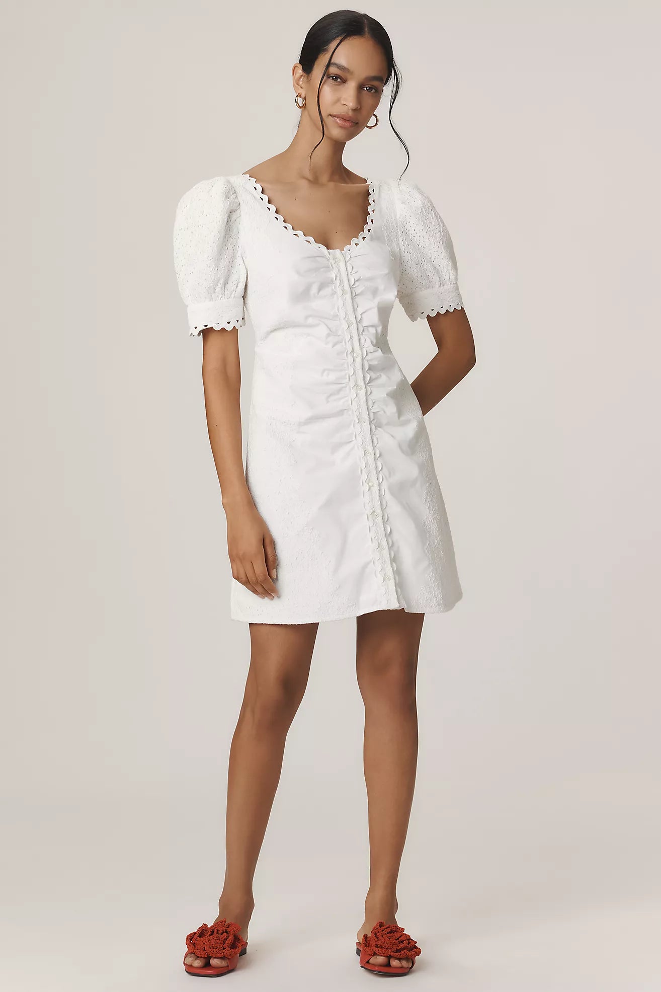 Forever That Girl Puff-Sleeve Scoop-Neck Mini Dress