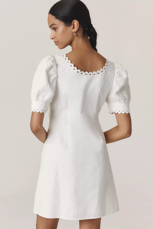 Forever That Girl Puff-Sleeve Scoop-Neck Mini Dress