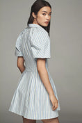 Load image into Gallery viewer, By Anthropologie Puff-Sleeve Mini Shirt Dress
