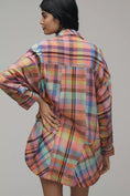 Load image into Gallery viewer, Pilcro Long-Sleeve Mixed Madras Plaid Oversized Buttondown Shirt
