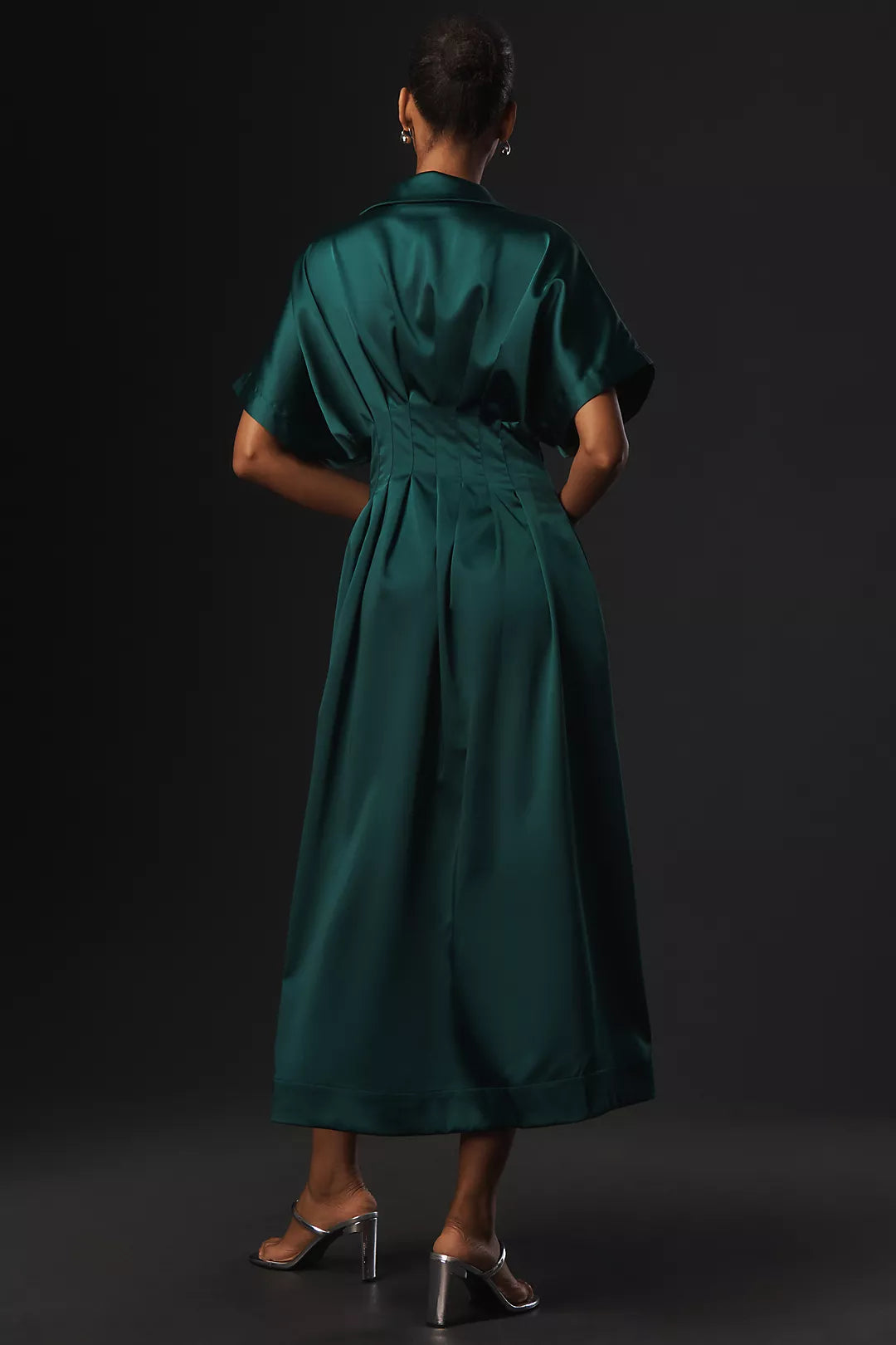 The Tobie Satin Shirt Dress by Exquise