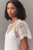 Load image into Gallery viewer, By Anthropologie Short-Sleeve Sheer Lace Top
