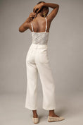 Load image into Gallery viewer, The Colette Contrast-Stitch Linen Crop Wide-Leg Pants by Maeve
