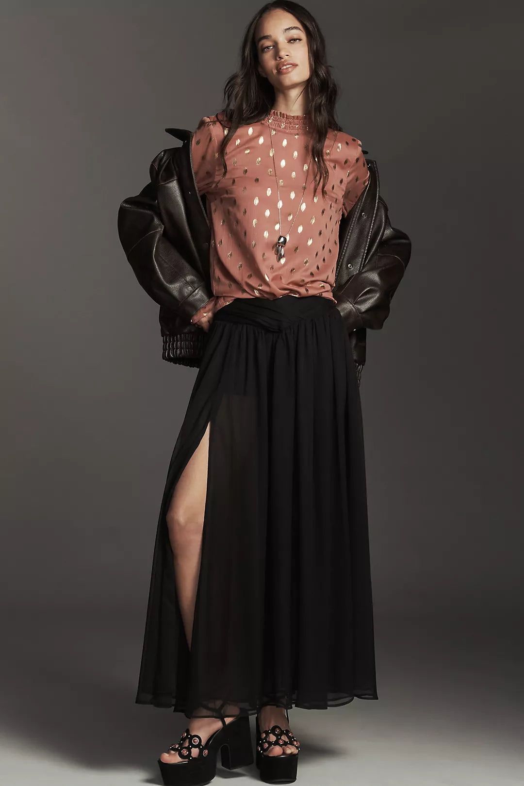 Endless Rose Polka Dot Chiffon Blouse