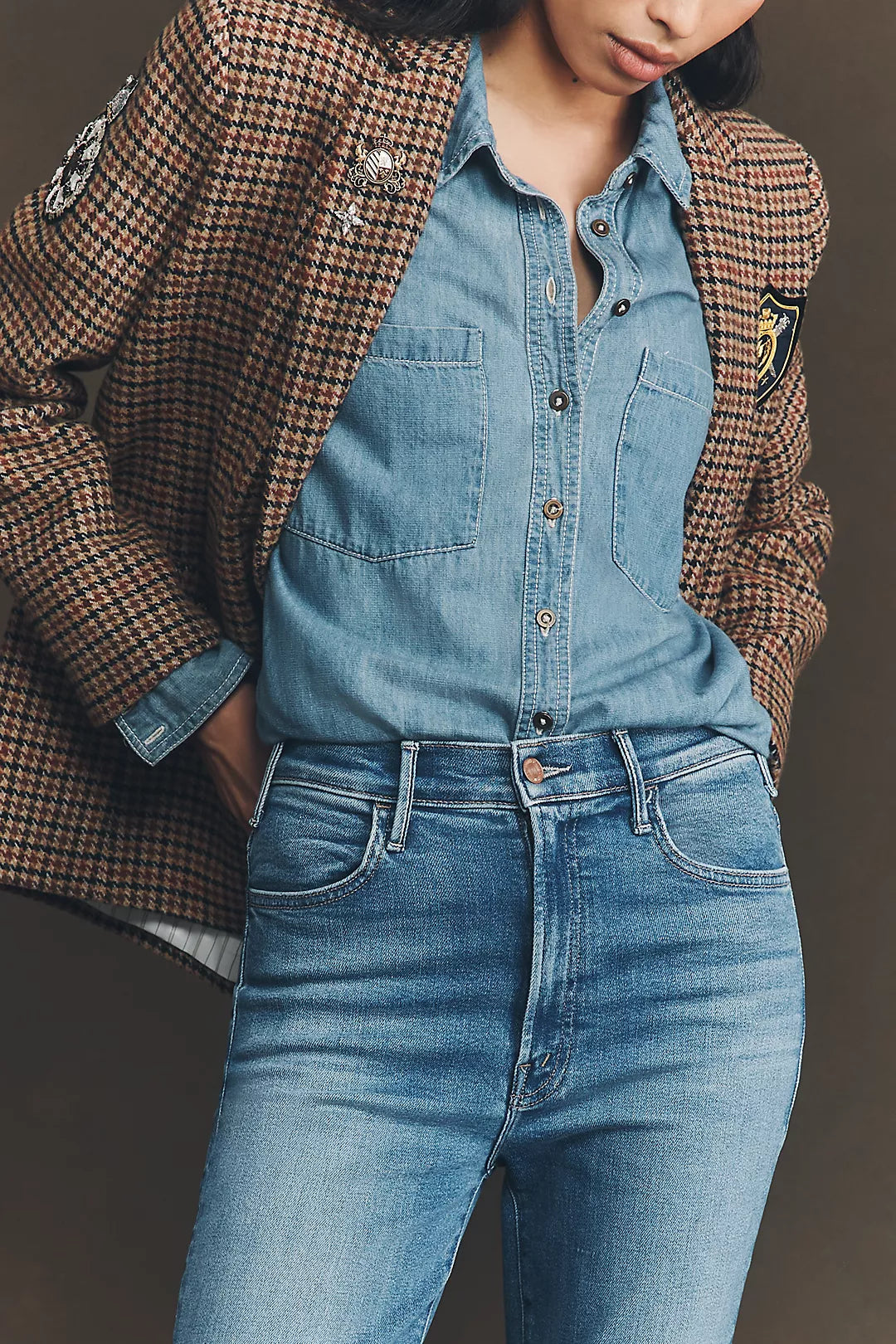 MOTHER The Hustler Mid-Rise Ankle Jeans