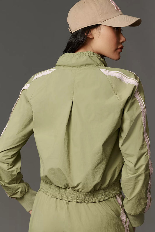 Daily Practice Lace-Trim Track Jacket