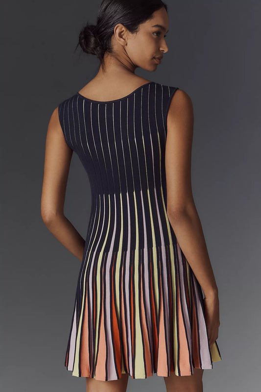 Maeve Boat-Neck Knit Fit & Flare Knit Mini Dress
