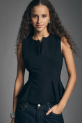 Load image into Gallery viewer, By Anthropologie Zip-Front Waisted Peplum Top
