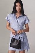 Load image into Gallery viewer, Mave Button-Front Wrap Mini Shirt Dress
