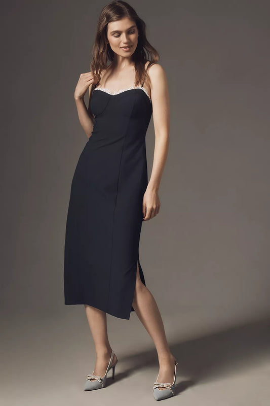 Maeve Sleeveless Lace-Trim Mini Dress