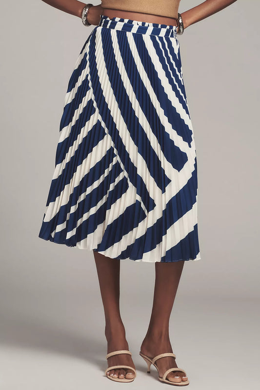 The Valerie Pleated Midi Skirt by Maeve