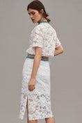 Load image into Gallery viewer, Maeve Sporty Striped Lace Midi Skirt
