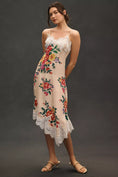Load image into Gallery viewer, By Anthropologie Sleeveless V-Neck Lace Slip Midi Dress
