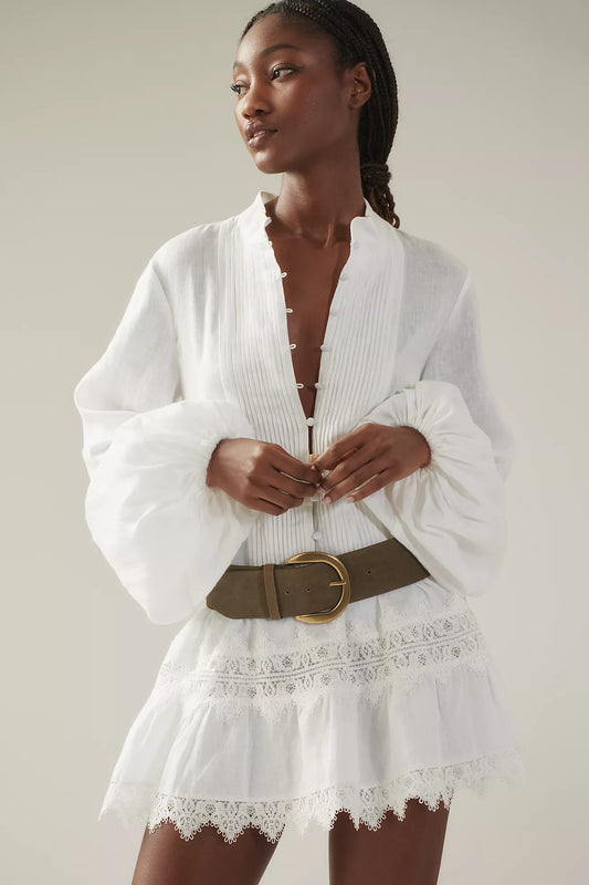 Bardot Antonia Long-Sleeve Lace Mini Dress