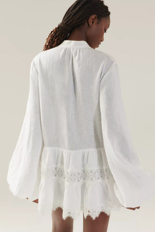 Bardot Antonia Long-Sleeve Lace Mini Dress