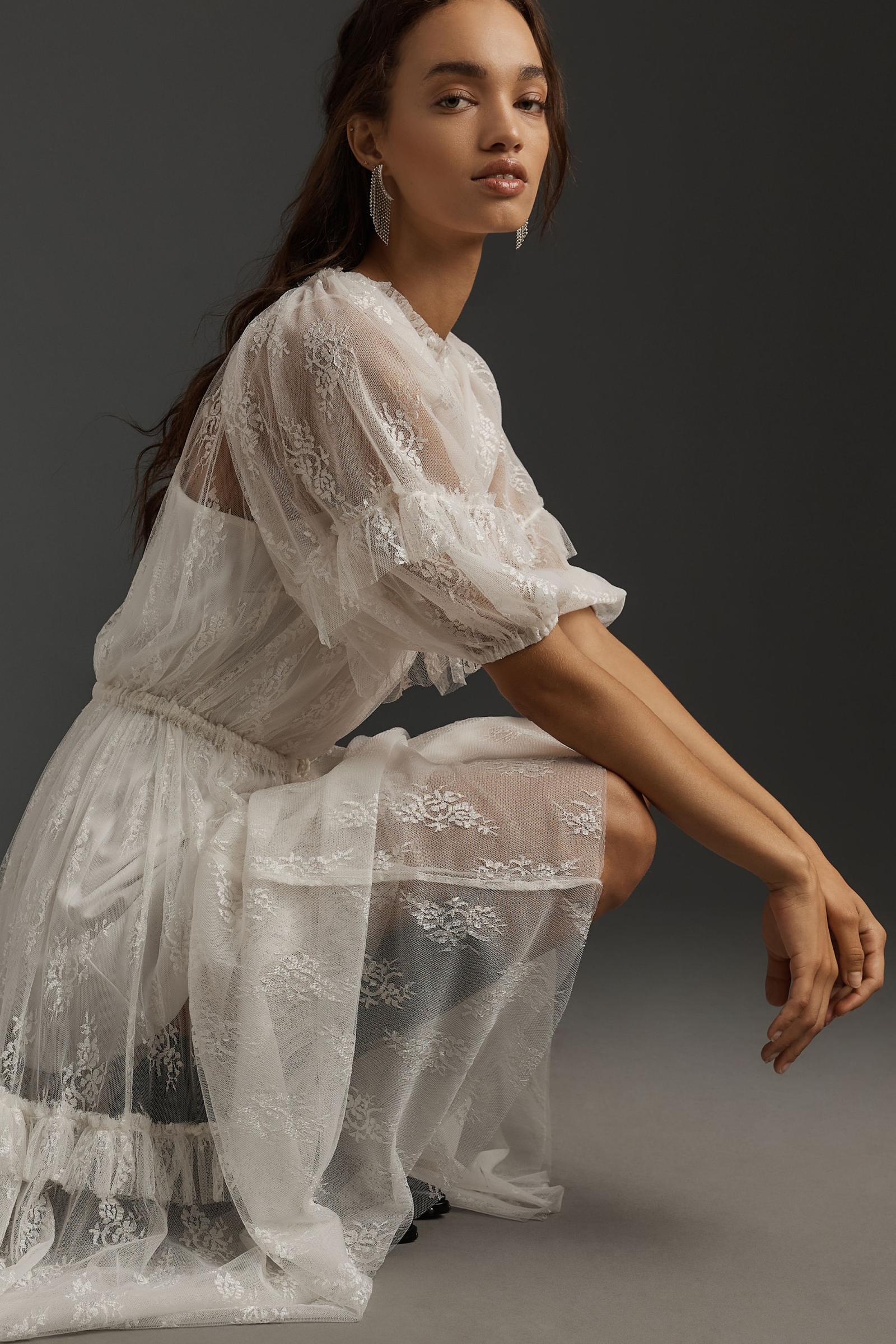 let me be short-sleeve ruffle maxi dress Let Me Be Short-Sleeve Ruffle Maxi Dress