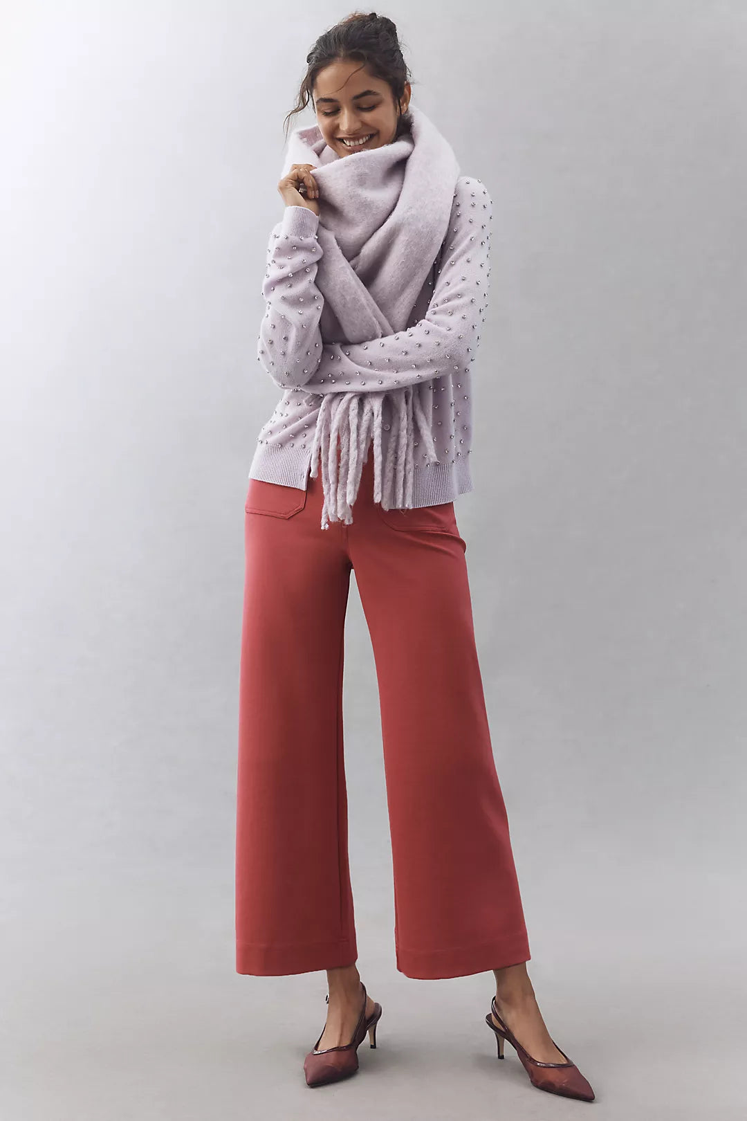 The Colette Knit Crop Wide-Leg Pants by Maeve