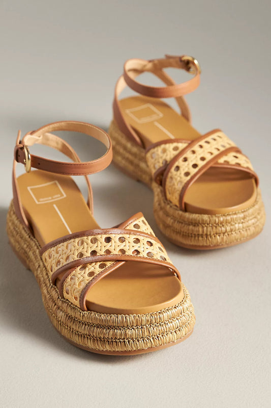 Dolce Vita Wriley Raffia Platform Sandals