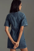 Load image into Gallery viewer, Dhruv Kapoor Short-Sleeve Embroidered Heart Denim Mini Dress
