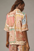Load image into Gallery viewer, Ranna Gill Tropical Print Linen Collared Blouse
