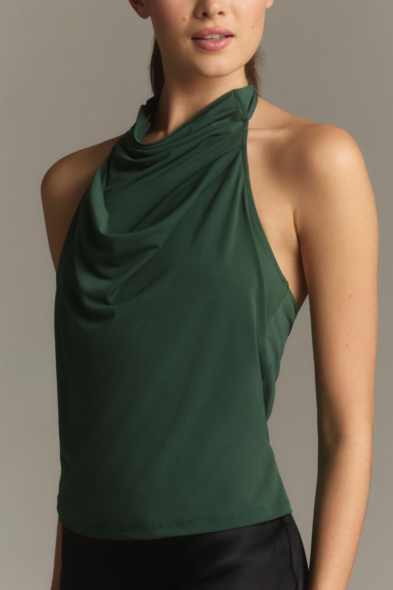 By Anthropologie Cowl-Neck Halter Top