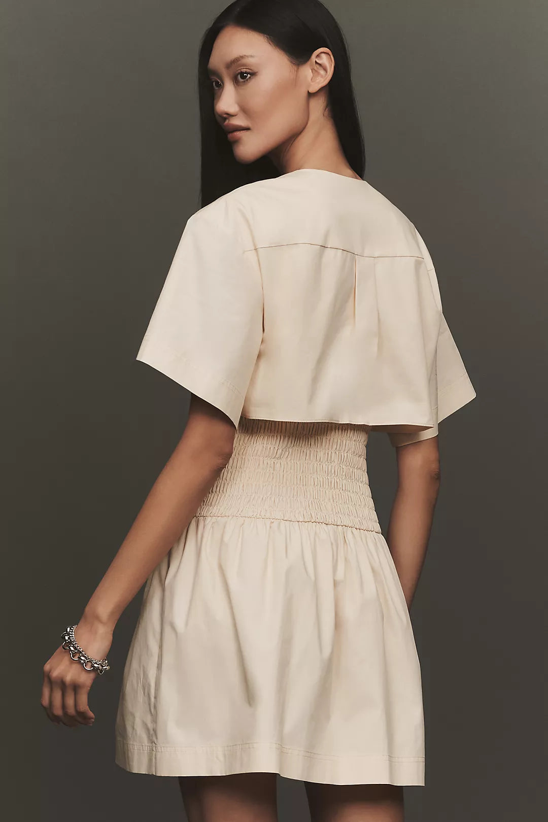 Mare Mare Utility Short-Sleeve Mini Shirt Dress