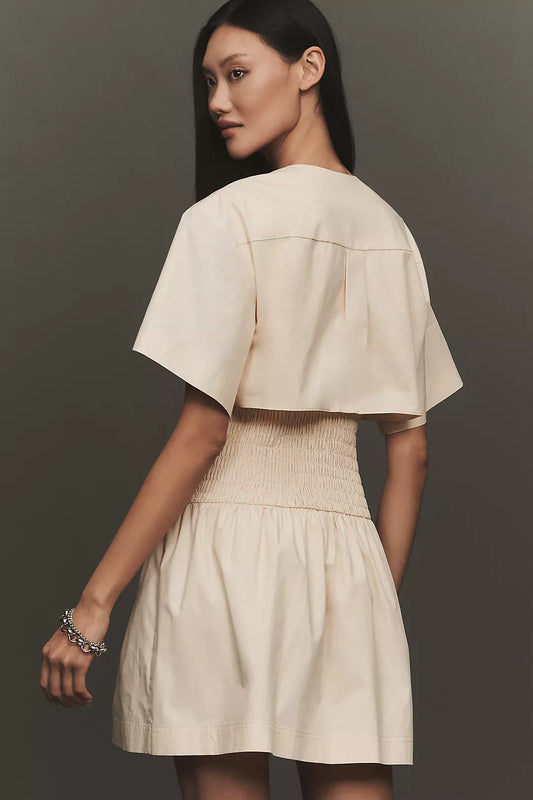 Mare Mare Utility Short-Sleeve Mini Shirt Dress