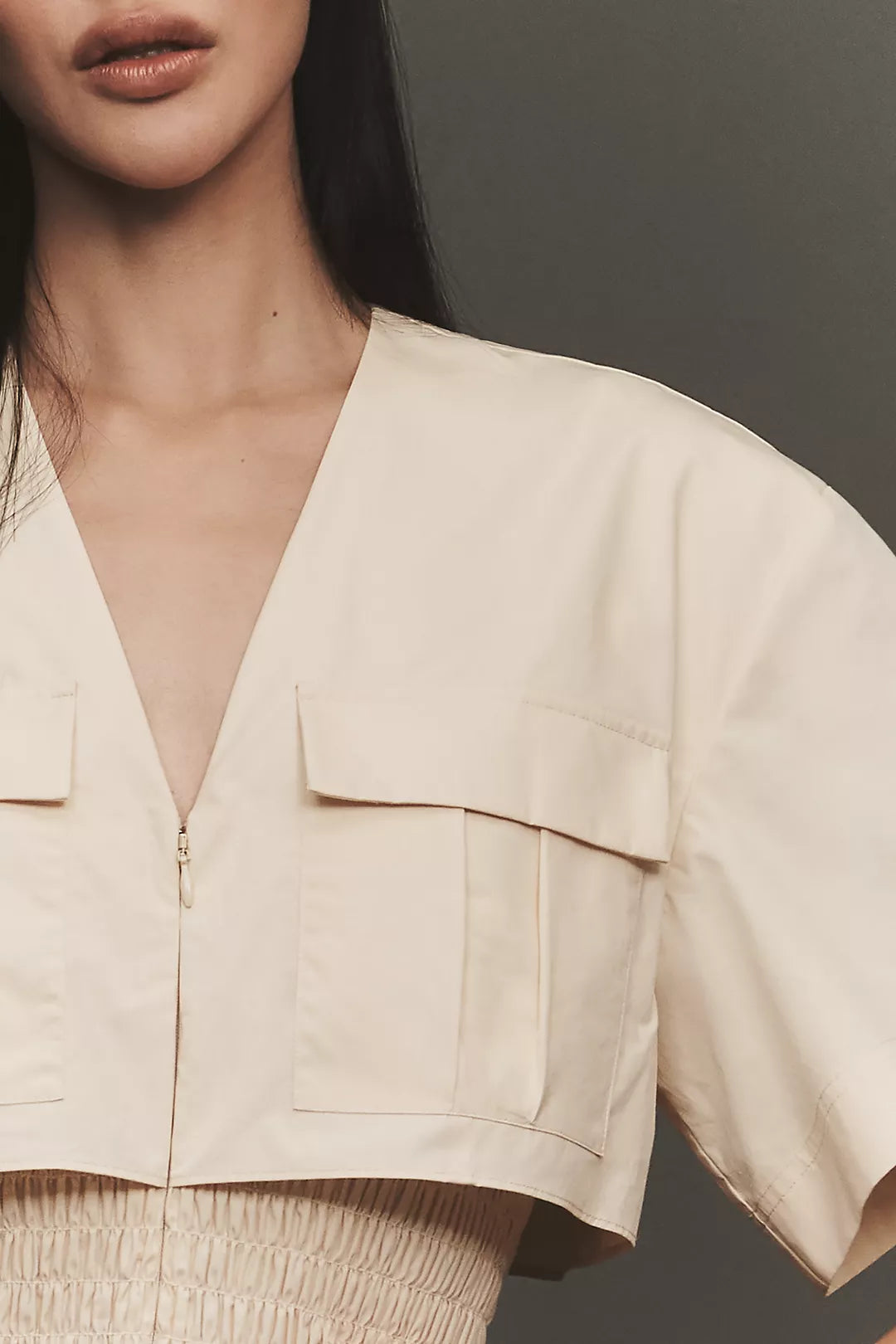 Mare Mare Utility Short-Sleeve Mini Shirt Dress