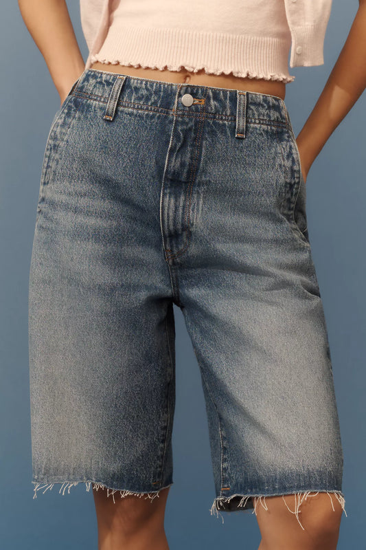 The Lonnie High-Rise Denim Bermuda Shorts