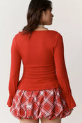 Load image into Gallery viewer, Maeve Long-Sleeve Scoop-Neck Ruched Top

