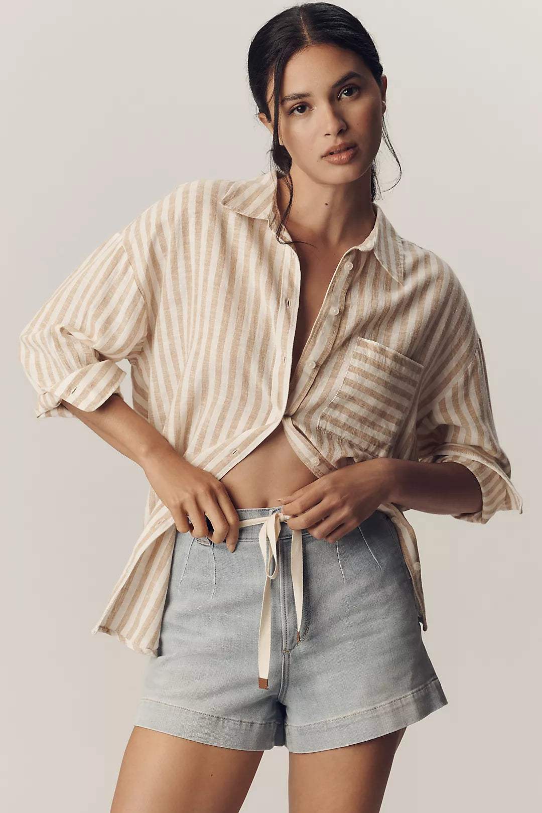 Joe's Jeans Addison Tie-Front Denim Shorts