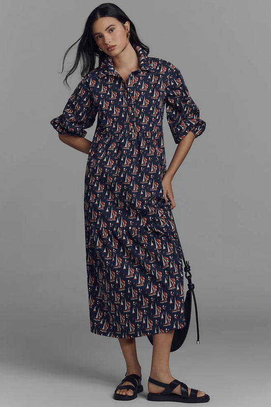 The Bettina Tiered Shirt Dress by Maeve