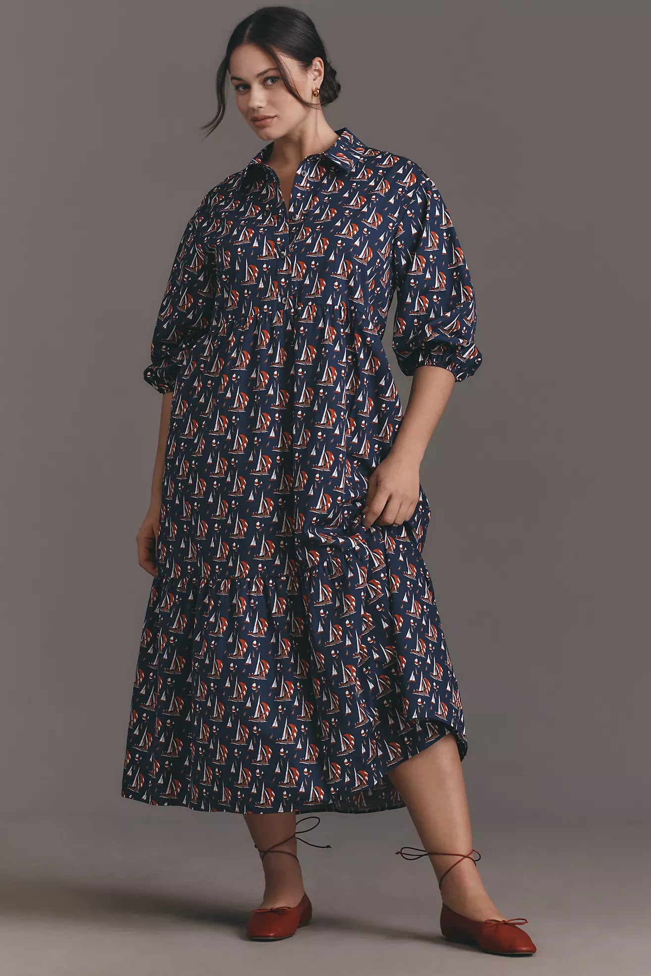 The Bettina Tiered Shirt Dress by Maeve