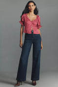 Load image into Gallery viewer, By Anthropologie Puff-Sleeve Ruffle Buttondown Top
