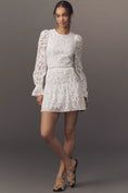 Load image into Gallery viewer, Saylor Marilla Long-Sleeve Eyelet Lace Mini Dress
