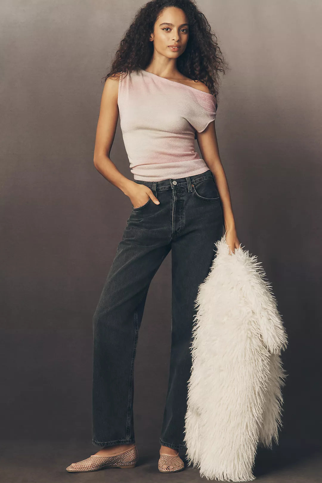 By Anthropologie Off-Shoulder Sweater Tank