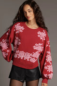 Load image into Gallery viewer, By Anthropologie Embroidered Chenille Sweatshirt
