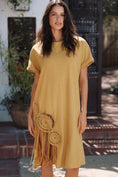 Load image into Gallery viewer, Celandine Short-Sleeve Embellished Side Slit Midi Dress
