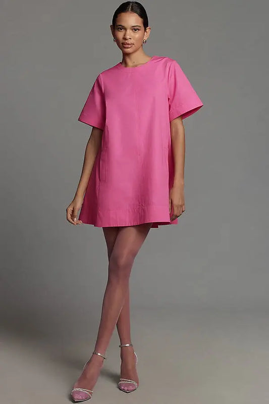 The Emmy Short-Sleeve Swing Mini Dress by Maeve