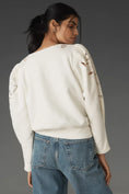 Load image into Gallery viewer, By Anthropologie Lace Cutwork Mutton-Sleeve Top
