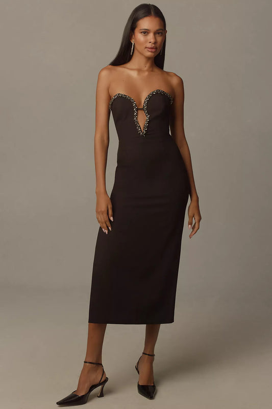 Bardot Eleni Diamante Midi Dress
