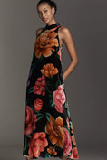 Load image into Gallery viewer, Farm Rio x Anthropologie Mock-Neck Printed Velvet Midi Dress
